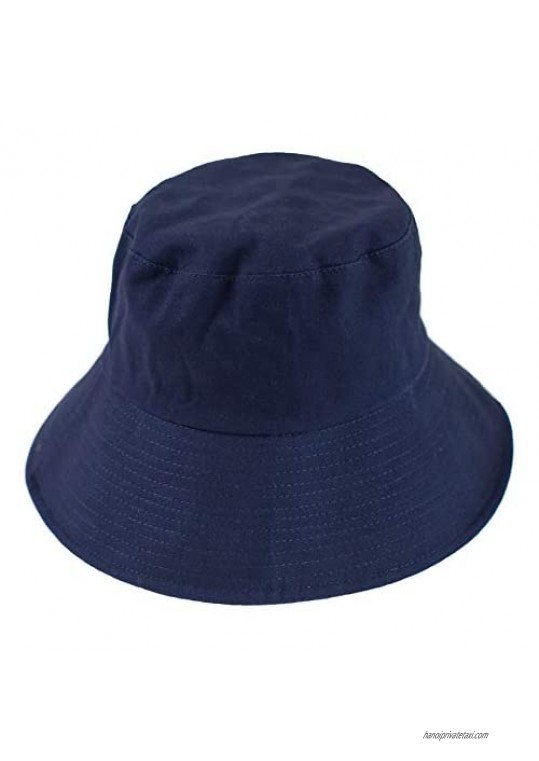 COMMADONNA Premium Cotton Solid Plain Color Packable Fisherman Bucket Hat for Men and Women