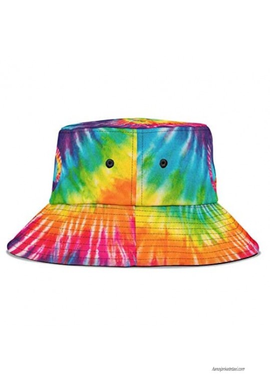 Cute Tie Dye Bucket Hat for Women Reversible Colorful Bucket Hats for Men Packable Sun Protection Unisex Pattern