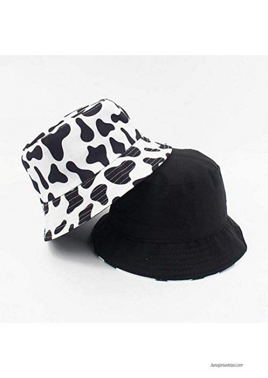 DCUTERQ Unisex Unique Print Travel Bucket Hats Summer Double Sides Packable Reversible Fisherman Cap