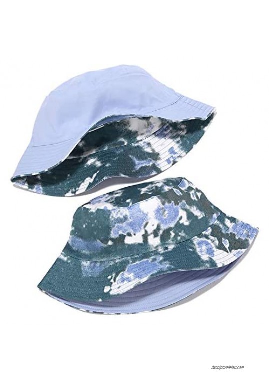 ECOSUMA Cotton Unisex Double-Side-Wear Reversible Bucket Hats