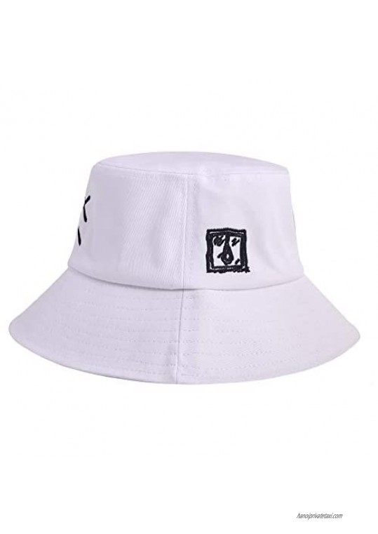 Embroidered Summer Lil Peep Bucket Hat for Women and Men Crying Face Bucket Hat Fisherman Cap for Teens