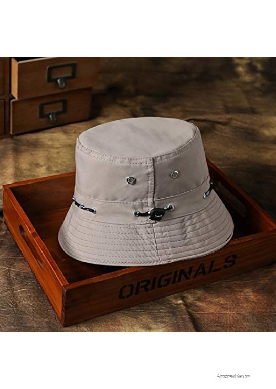 FPKOMD 2Pieces Summer Outdoor Unisex Bucket Hat Packable Travel Adjustable Visor Cap