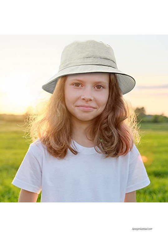 IWNTWY Unisex Bucket Hats Cotton Summer Travel Beach Hat Fisherman Caps Outdoor Sun Cap for Teens Girls Boys Women & Men