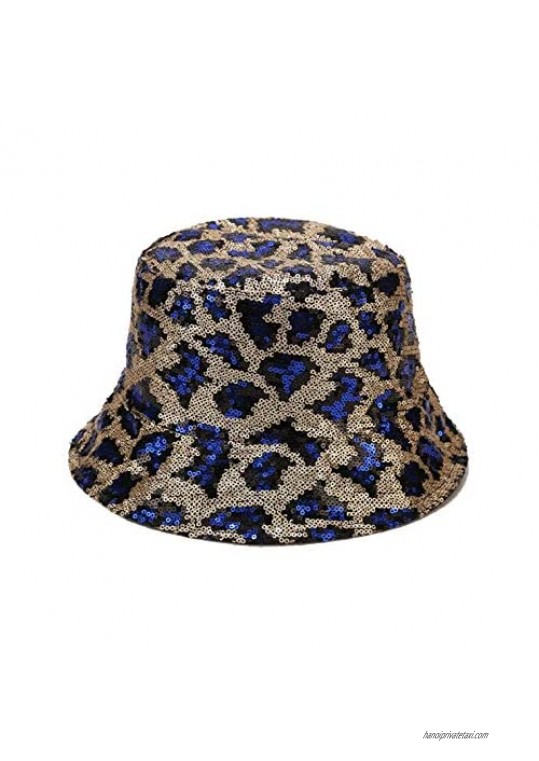 Lepard Sequin Decor Bucket Hat in The Summer Hat for Women for Girls