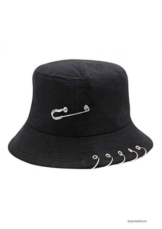 Unisex Iron Ring Bucket Hats Hoop Folding Fisherman's Hat Sun Protection Sun Hat Summer Outdoor Cap