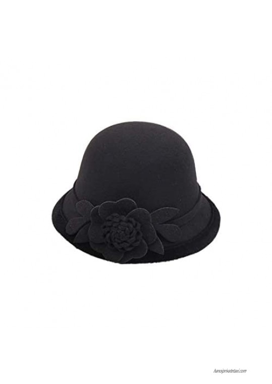 Women's Winter Bucket Hat Vintage Cloche Hats Church Elegant Flower