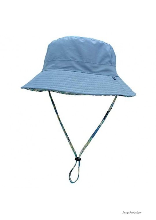 YR.Lover Parent-Child Bucket Hat Double-Side Wearing Wide Brim Beach Hat Sun Protection Fishing Hat for Women and Men