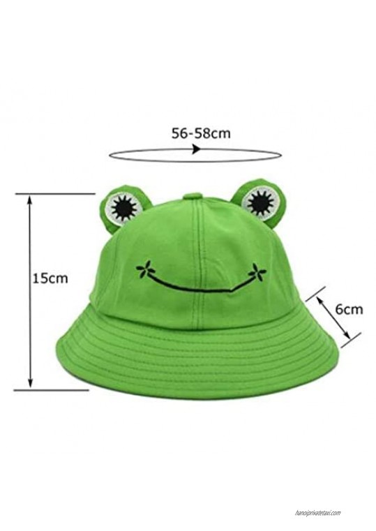 Yvmurain Cute Frog Bucket Sun Hats Funny Summer Packable Fisherman Cotton Hat Unisex for Adult Women Men