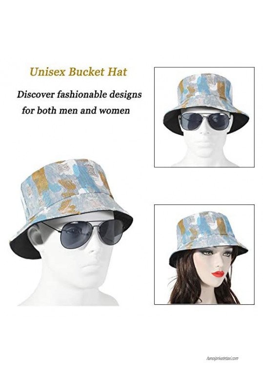 ZLYC Unisex Washed Cotton Denim Bucket hat for Women Men Summer Sun hat Fishman Cap