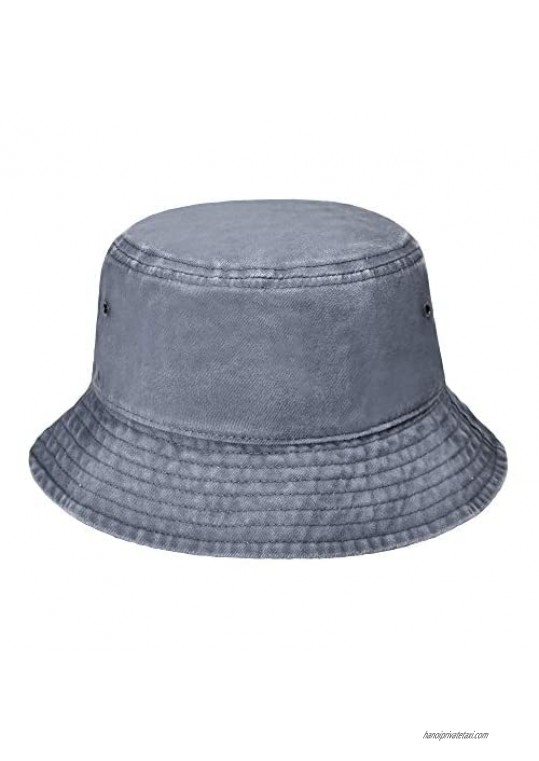 ZLYC Washed Cotton Distressed Bucket Hat Packable Summer Travel Sun Hat for Men Women