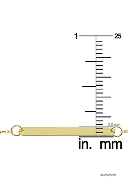 14k Yellow or White Gold Bar Station Ankle Bracelet (adjusts to 9 or 10 inch)