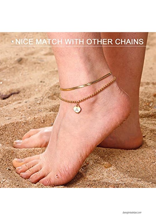 Ankle Bracelet Gold Anklet for Women 14K Gold Plated Snake Chain Anklets Ankle Bracelets for Women Teen Girls Beach Jewelry