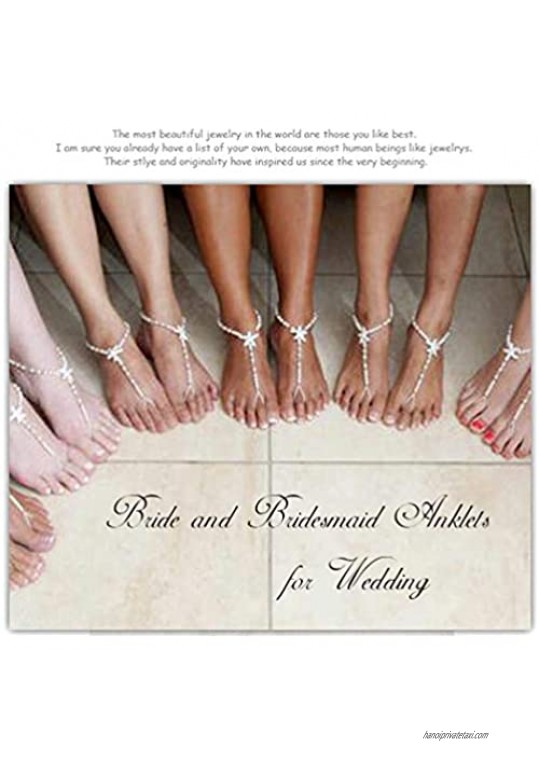 Aukmla Bermuda Beach Wedding Barefoot Sandals Bridal Foot Jewelry Starfish Barefoot Sandles Beach Shoes Footless Sandals Bridesmaid Gift for Women and Girls