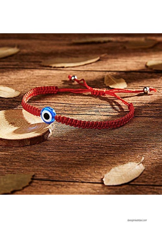 Evil Eye Lucky Bracelets Anklet Red String Amulet Adjustable Bracelets for Family Couple Best Friend Good Luck String Bracelets for Women Men
