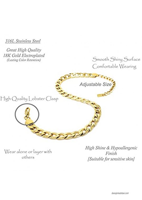 Fashion 21 Stainless Steel Chain Anklet for Women Girls Adjustable Ankle Bracelet Jewelry