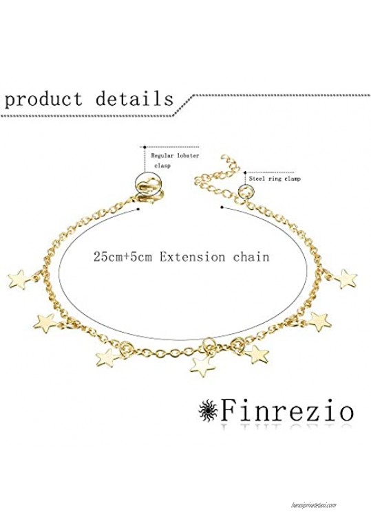 Finrezio 16Pcs Anklets for Women Silver Gold Ankle Bracelets Set Boho Layered Beach Adjustable Chain Anklet Foot Jewelry