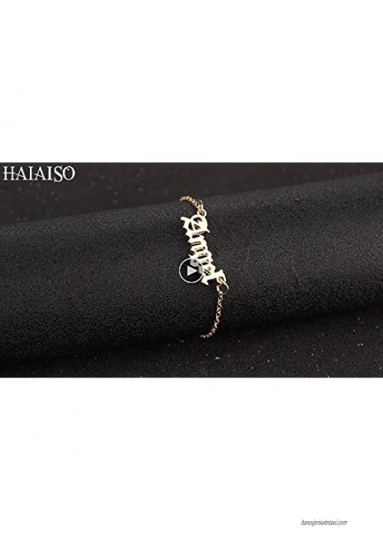 HAIAISO 5 Pcs Ankle Bracelets for Women 18K Gold Plated Cuban Link Anklets Summer Flat Mariner Anklet Rope/Figaro/Tennis Butterfly Layered Adjustable Anklets for Women