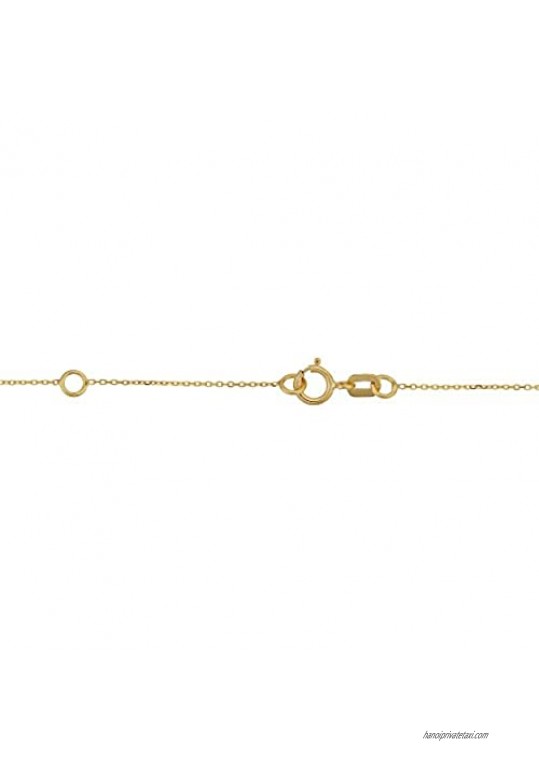 Kooljewelry 14k Yellow Gold Crescent Moon Adjustable Length Anklet (fits 9 or 10 inch)