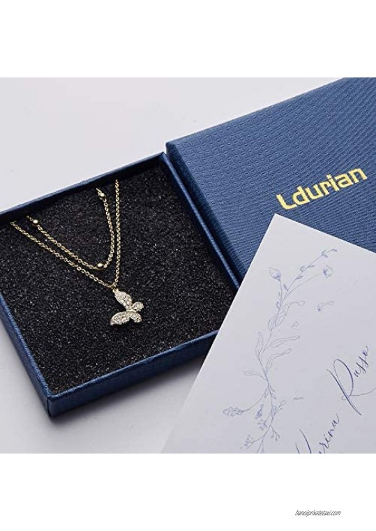Ldurian Layered Initial Heart Anklet for Women Personalized 14K Gold Plated Little Cute Heart Letter Ankle Bracelet Dainty Foot Jewelry Summer Boho Beach Foot Chain Gift for Her