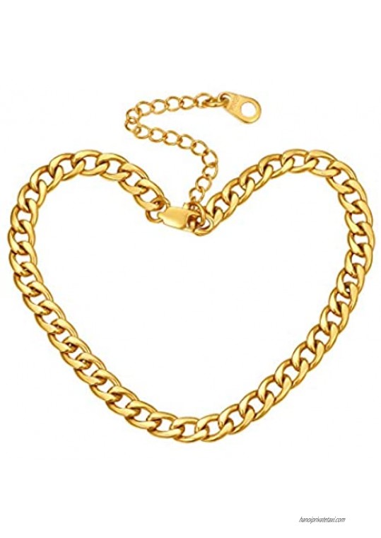 Suplight Dainty Heart/Rose Flower/Figaro Link Chain Anklet Stainless Steel/18K Gold Plated Sturdy Waterproof Summer Beach Foot Chain for Women (with Gift Box)