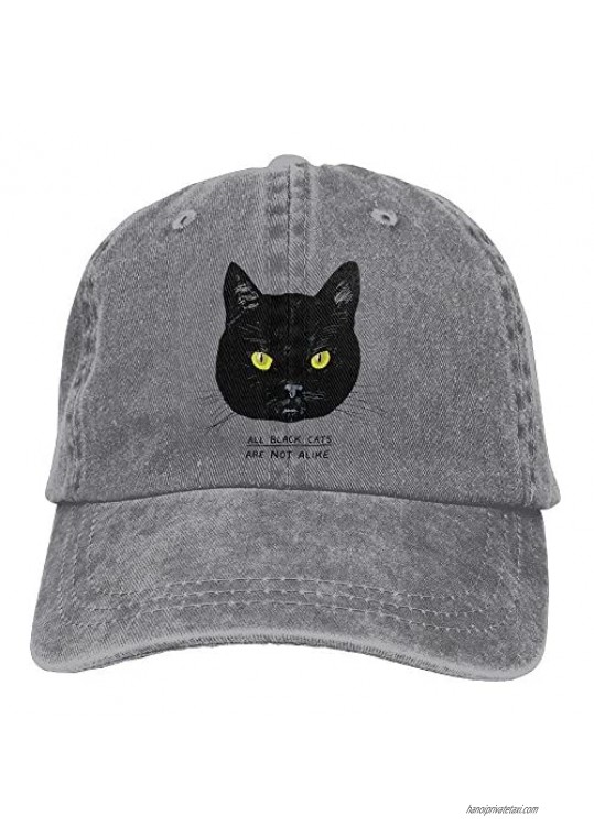 All Black Cats are Not Alike Trend Printing Cowboy Hat Fashion Baseball Cap for Men and Women Black