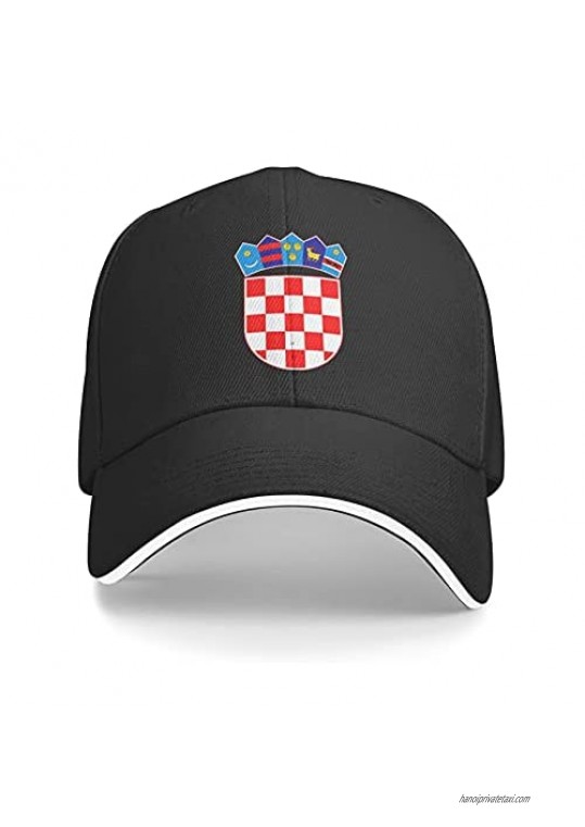 Coat of Arms of Croatia Adjustable Baseball Cap Breathable Sun Hat Men Women