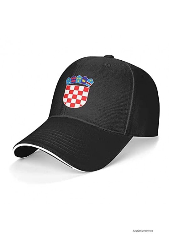 Coat of Arms of Croatia Adjustable Baseball Cap Breathable Sun Hat Men Women