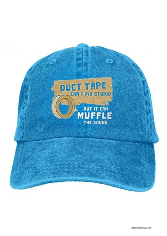 Duct Tape Can't Fix Stupid But Can Muffle The Sound Vintage Cowboy Hat Unisex Suitable for Outdoor Activities Blue
