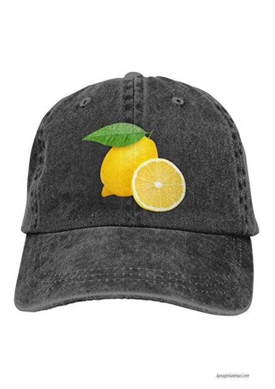 Love Lemon Trend Printing Cowboy Hat Fashion Baseball Cap for Men and Women Black