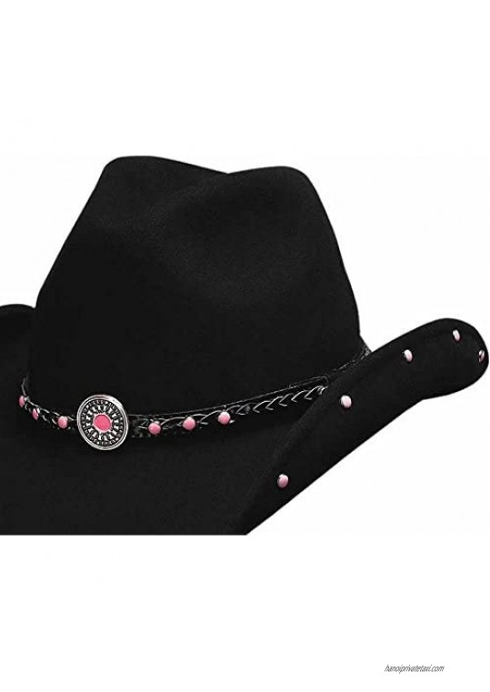Montecarlo / Bullhide Hats - BABY JANE Kids Child Wool Western Cowboy Hat (Large Black)