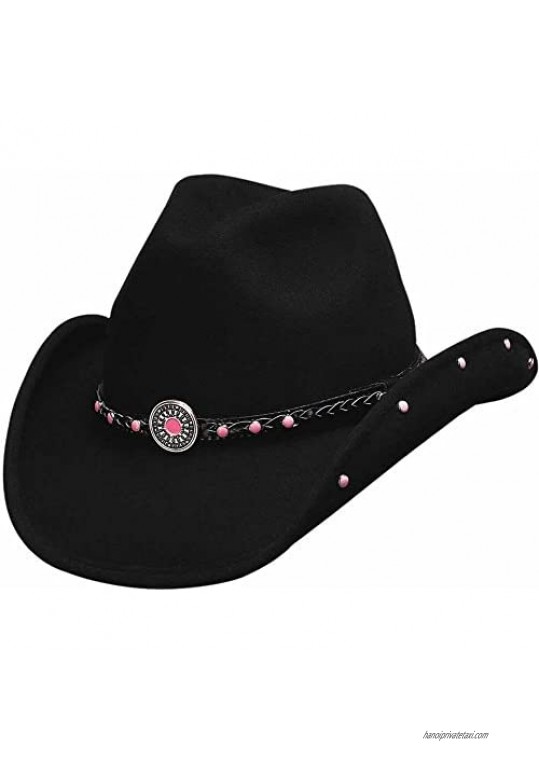 Montecarlo / Bullhide Hats - BABY JANE Kids Child Wool Western Cowboy Hat (Large  Black)