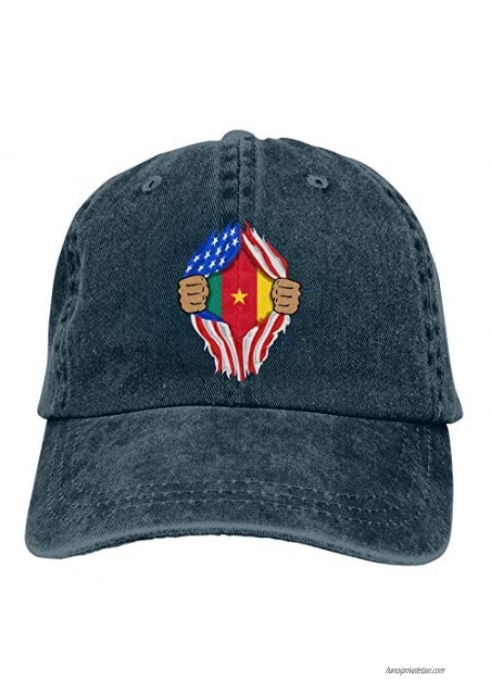 NANDAOFENG Blood Inside Me Cameroon Fun Cap Cowboy Hat Unisex Suitable for Outdoor Activities Daily Travel Navy