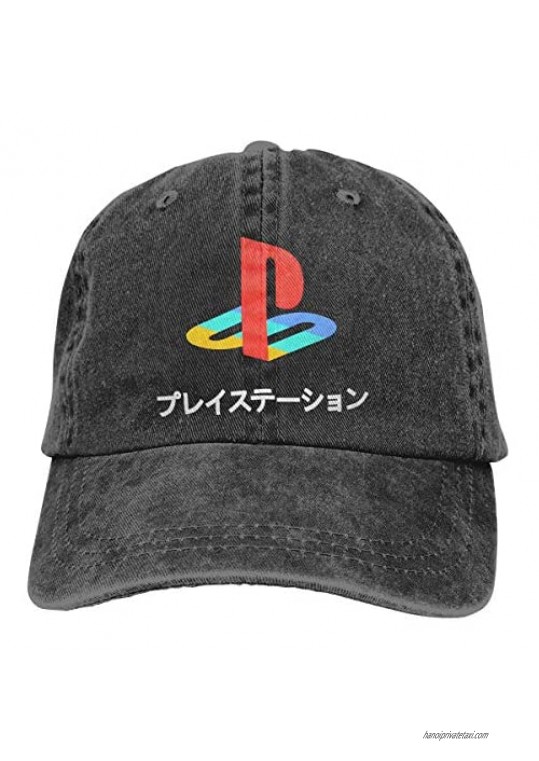 Playstation Logo Japanese Kanji Adult Adjustable Denim Cowboy Hat Casquette