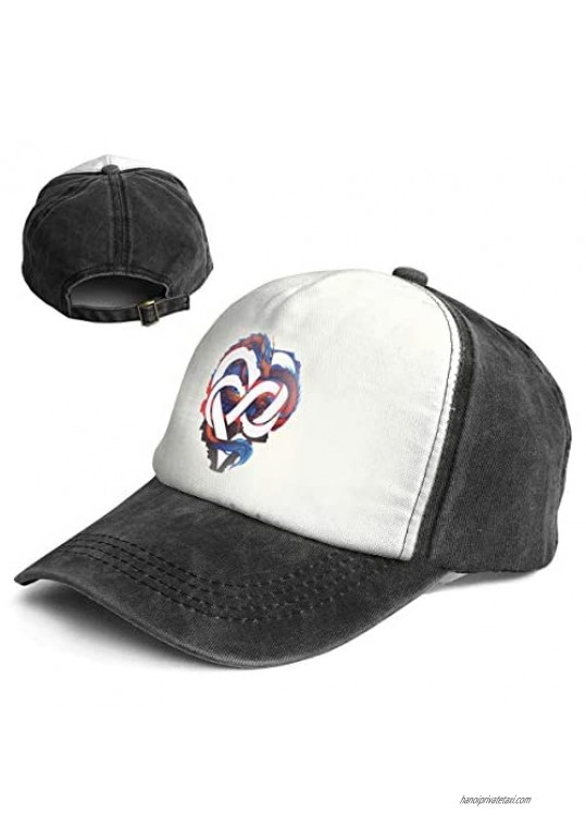 Polyamory Pride Dragon Trend Printing Cowboy Hat Fashion Baseball Cap for Men and Women Black and White
