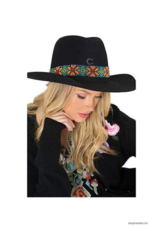 RESISTOL Charlie 1 Horse Women's Gold Digger Concho Western Hat Black Small
