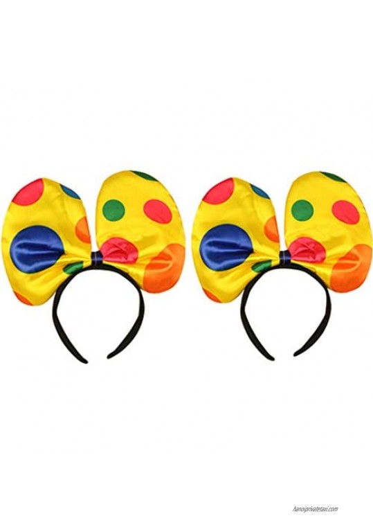 2 Pack Clown Headband Clown Costume Props Hair Hoop Headwear Fits for Halloween Carnival and More