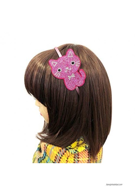 Bowbear Girls Womens Crystal Party Headband (Pink Cat)