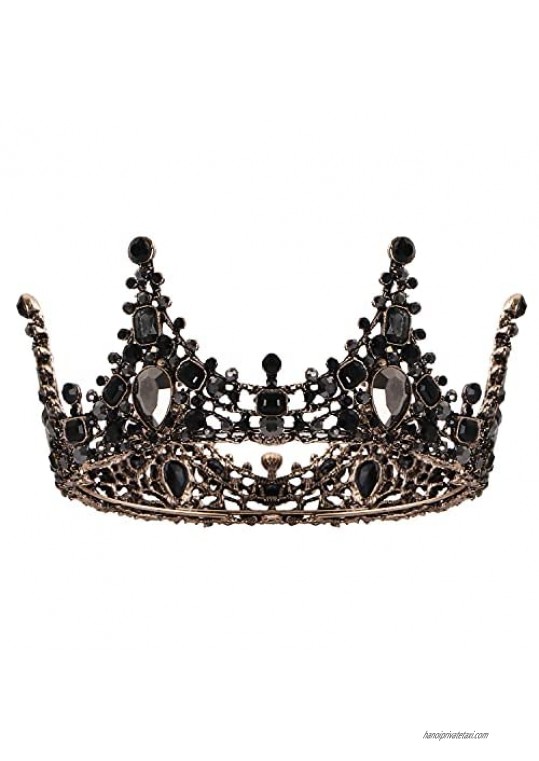 CROWN GUIDE Baroque Queen Tiaras Crown for Women Black Gothic Birthday Wedding Headpiece