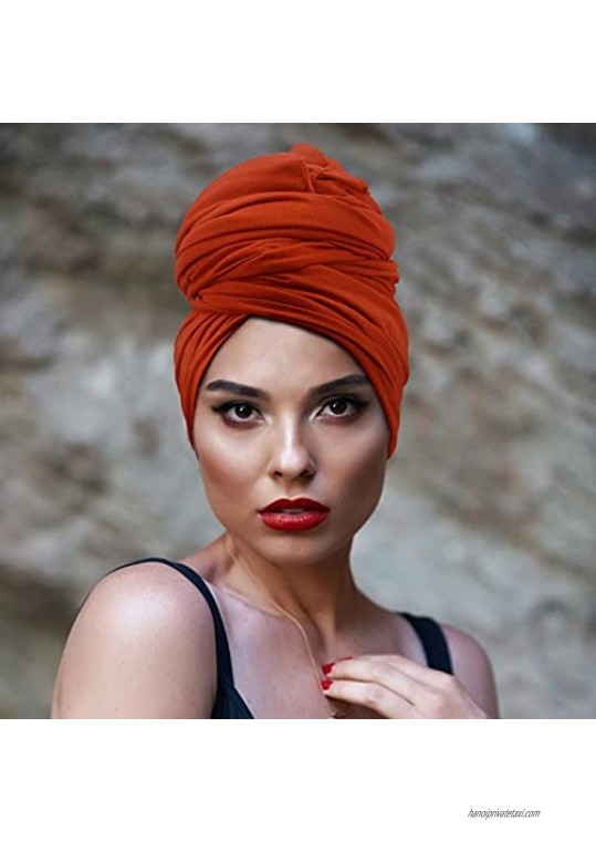 DRESHOW Head Wraps for African Women Long Hair Scarf Dreadlock Braids Turban Accessories