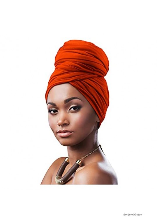 DRESHOW Head Wraps for African Women Long Hair Scarf Dreadlock Braids Turban Accessories