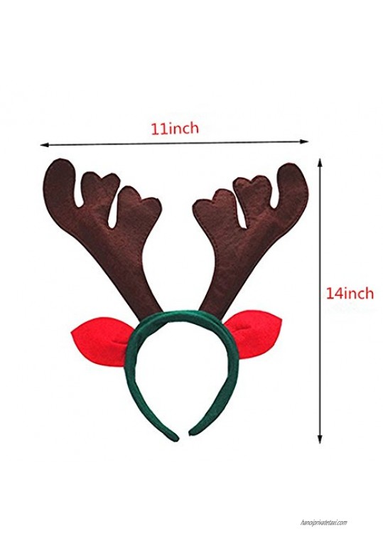 Fellibay Reindeer Antlers Headband Xmas Headband Costume Antlers for Christmas Easter Party Headbands (Brown)