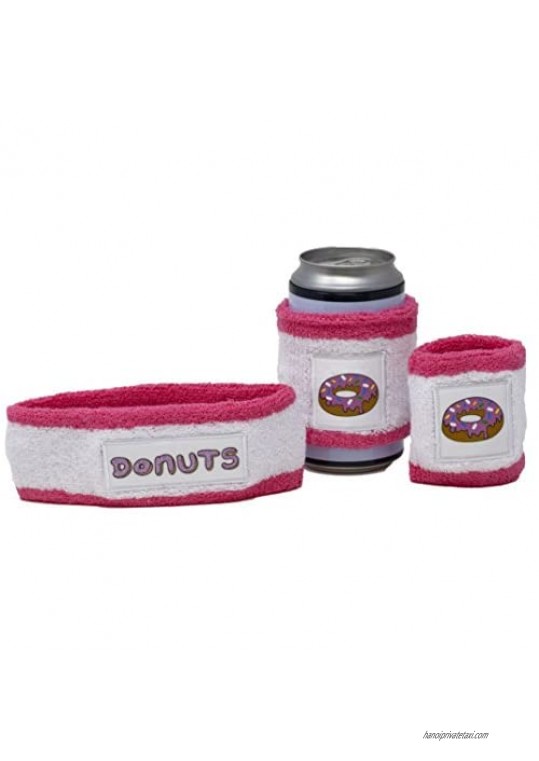 Funny Guy Mugs Donuts Unisex Sweatband Set (3-Pack: 1 Headband + 2 Wristbands)