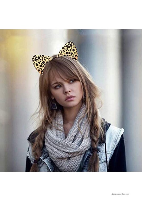 Halloween Cat Ears Headband Kitty Bow Tie Tail Hair Hoops Headpiece Hair Band