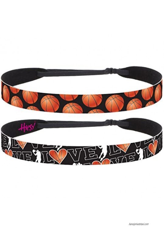 Hipsy Adjustable No Slip I Love Basketball Headbands for Women Girls & Teens