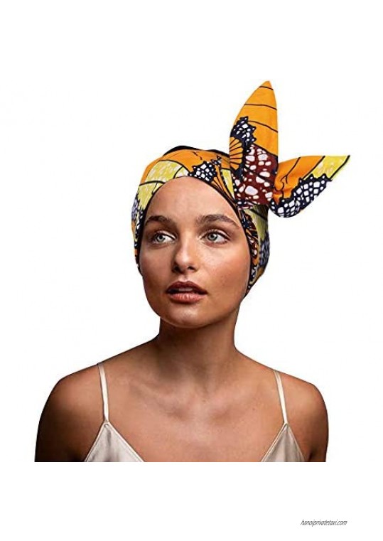HITARGET Headband for Women African Print Twist Bow Wire Hair Headpiece Bowknot Headwrap HairScarf