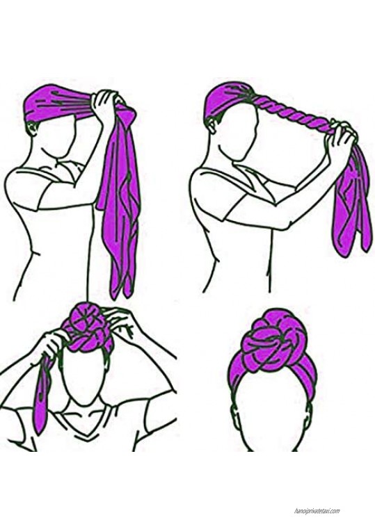 MCYSKK Long Knit Stretch Turban Head Wraps Headband Scarf Tie Headwear Solid Color