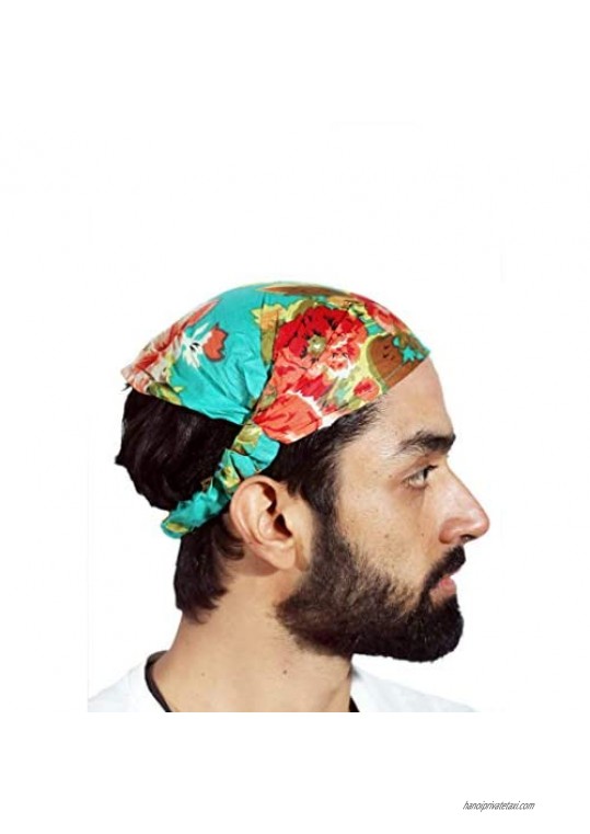 Sarjana Handicrafts Lot 10 Pieces Womens Mens Cotton Headband Printed Hairband Bandana Wrap Band (Multicolored)