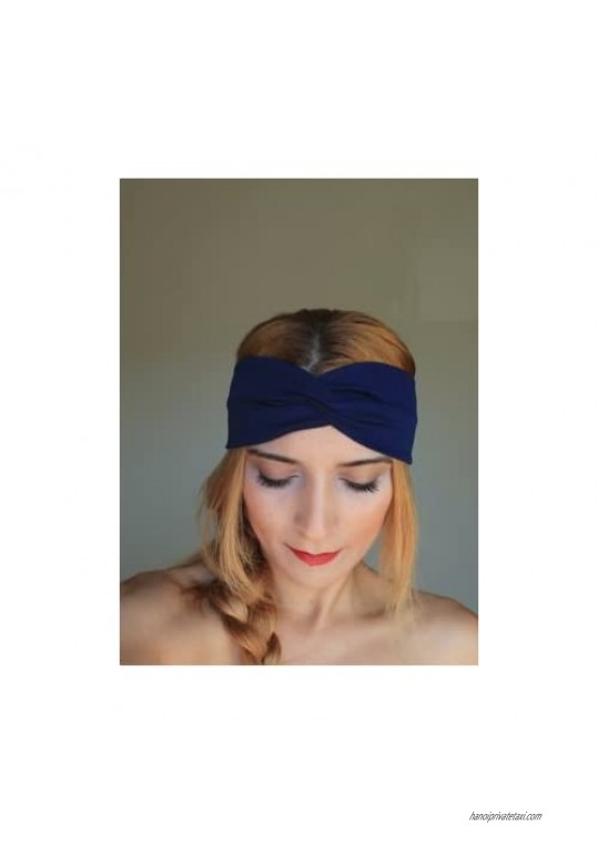 Sporty Shimmer Anna Shine Twist Headband (Navy)
