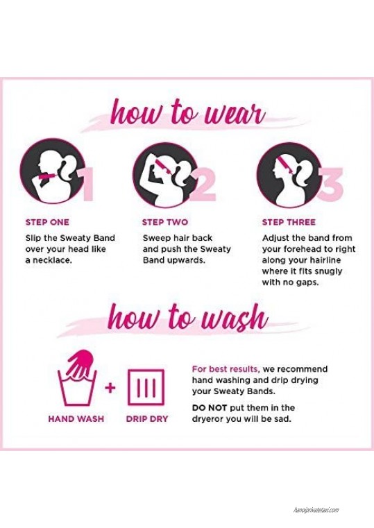 Sweaty Bands Womens Girls Headband - Non-Slip Velvet-Lined Sports Hairband - Shine Pink Navy