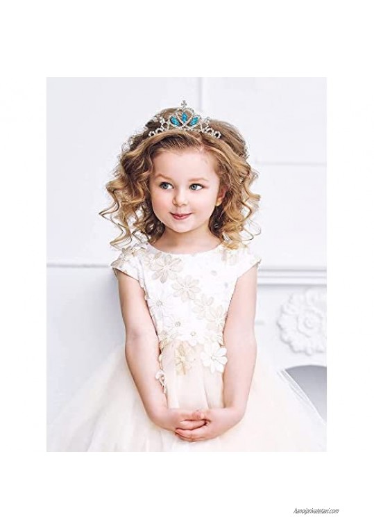 SWEETV Princess Tiara for Little Girls Birthday Tiara for Toddler Kids Child Hair Accessories